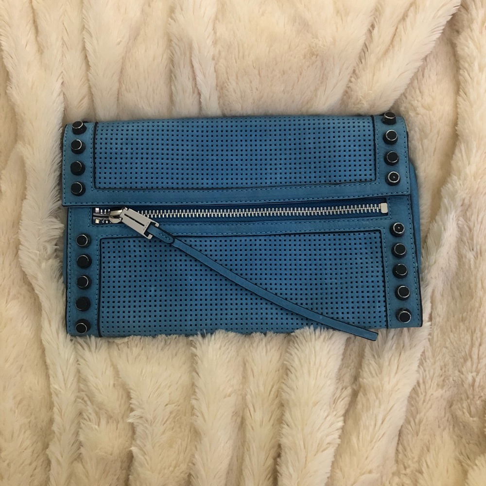 She+Lo Blue Leather Clutch